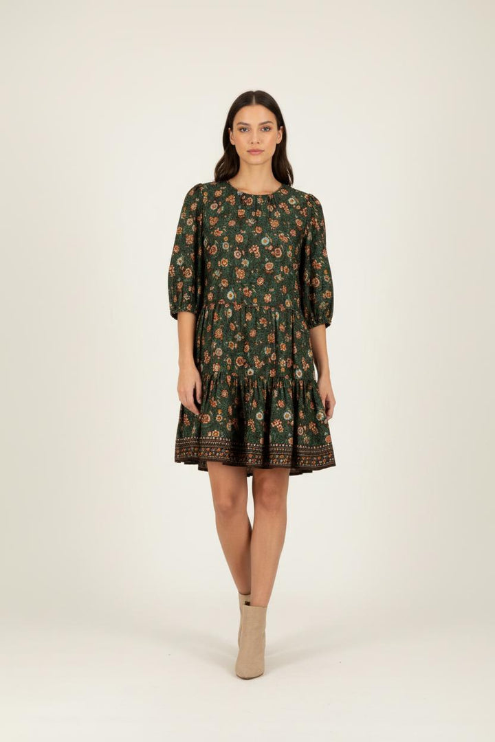 Robe verte à motifs - Taille S/36