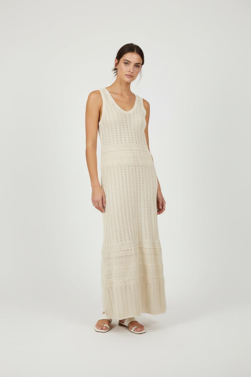 Robe longue en maille blanche - Taille M/38