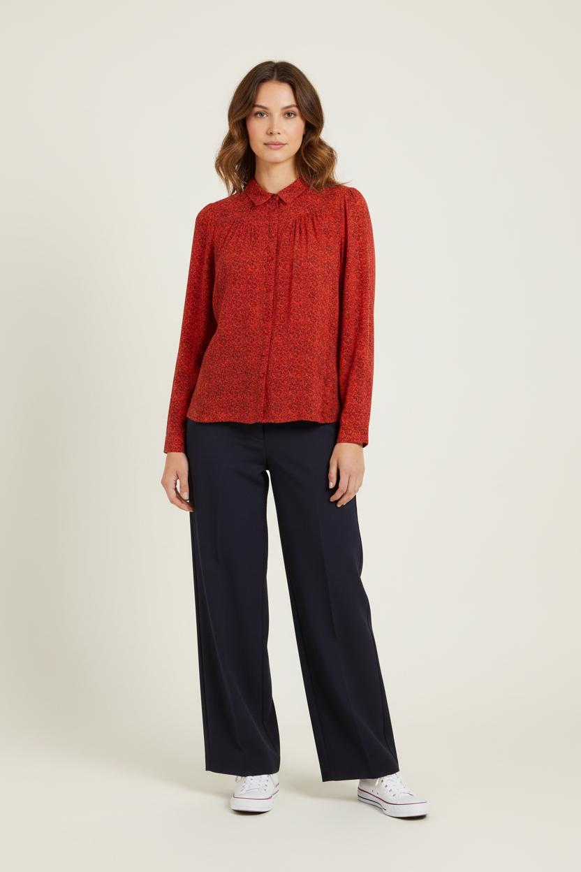 Chemise rouge à motifs - Taille XS/34
