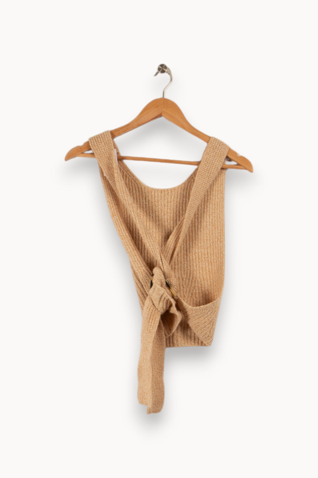 Top en maille beige - Taille S/36 de la marque Claudie Pierlot | PARAD29031 - Vendu par Paradigme - Image 2
