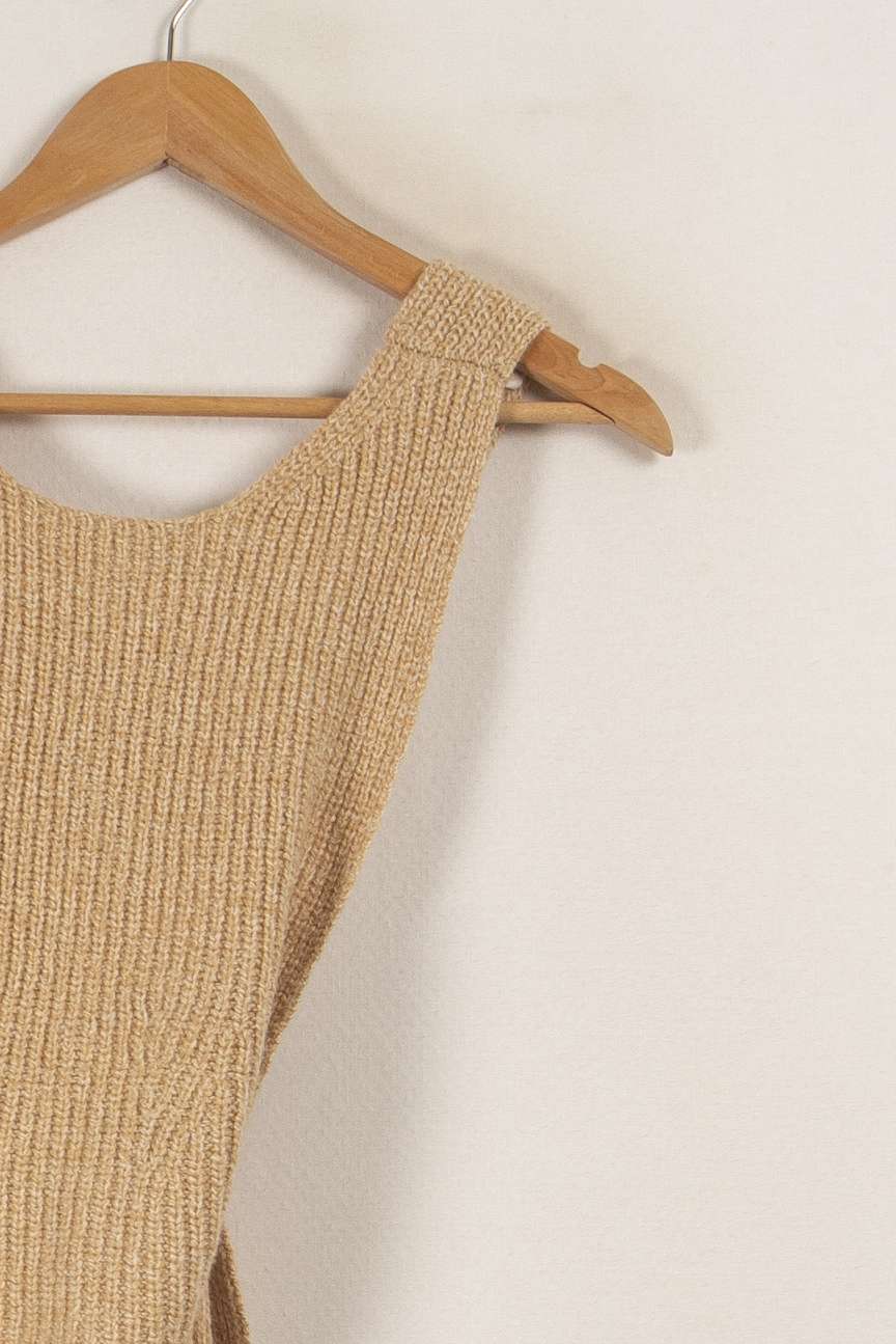 Top en maille beige - Taille S/36 de la marque Claudie Pierlot | PARAD29031 - Vendu par Paradigme - Image 1