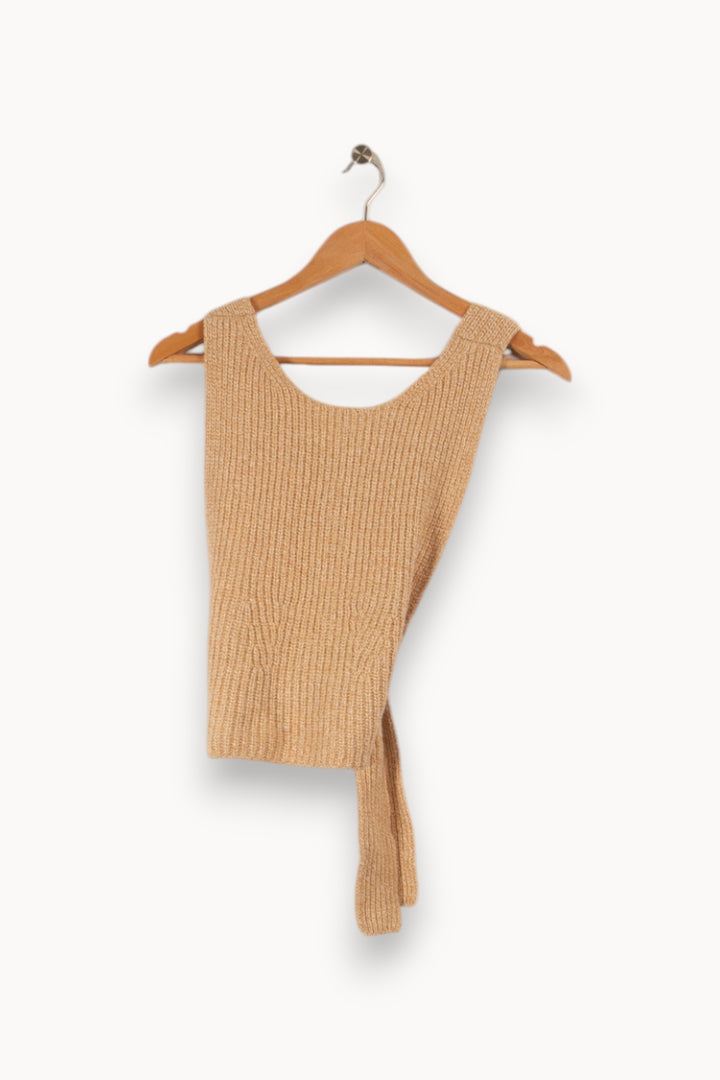 Top en maille beige - Taille S/36 de la marque Claudie Pierlot | PARAD29031 - Vendu par Paradigme - Image 3