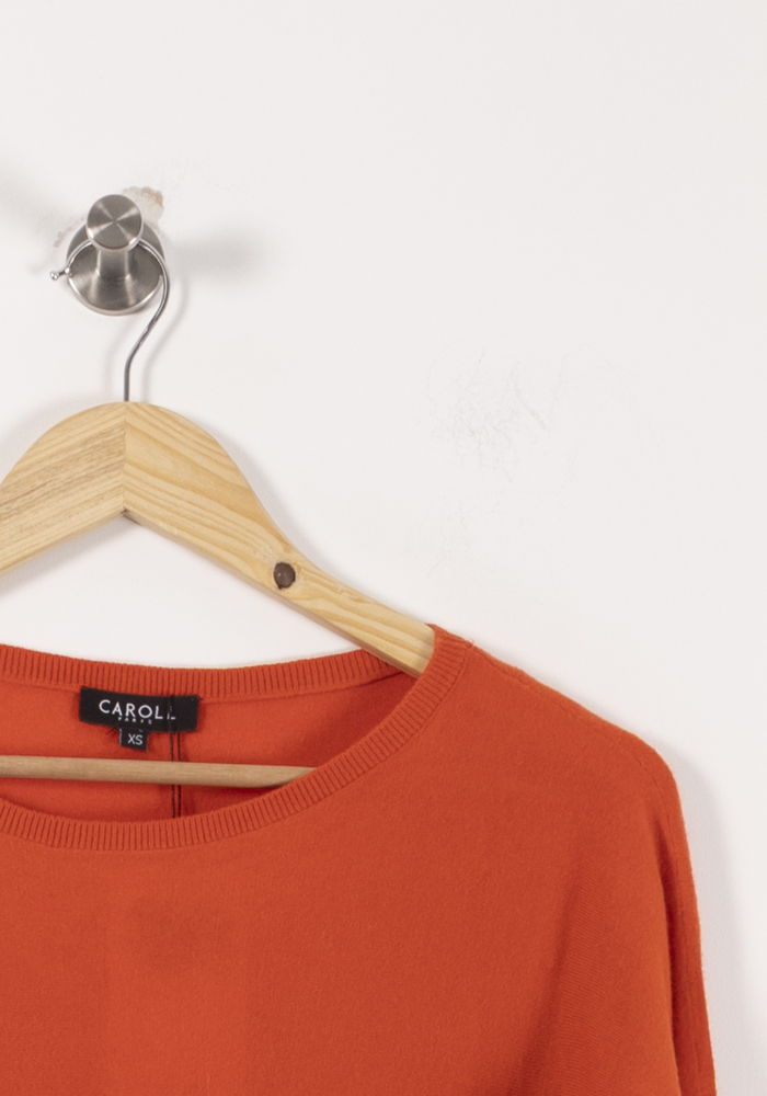 Pull Orange - Taille XS/34 de la marque Caroll | PARAD29039 - Vendu par Paradigme - Image 3