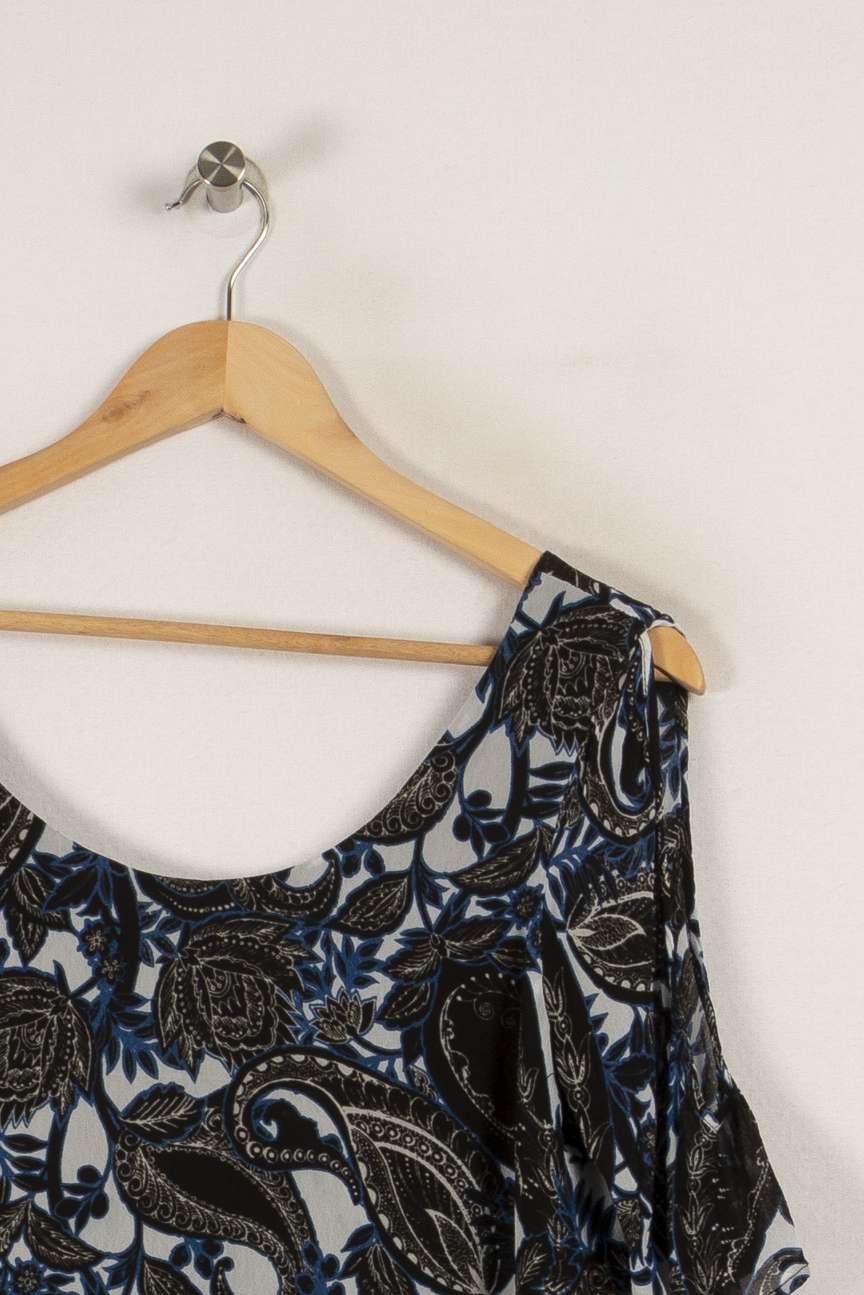 Blouse bleue et noire à motifs - Taille M/38 de la marque IKKS | PARAD29067 - Vendu par Paradigme - Image 2