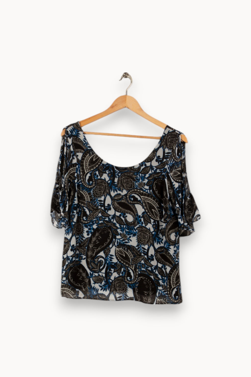 Blouse bleue et noire à motifs - Taille M/38 de la marque IKKS | PARAD29067 - Vendu par Paradigme - Image 1