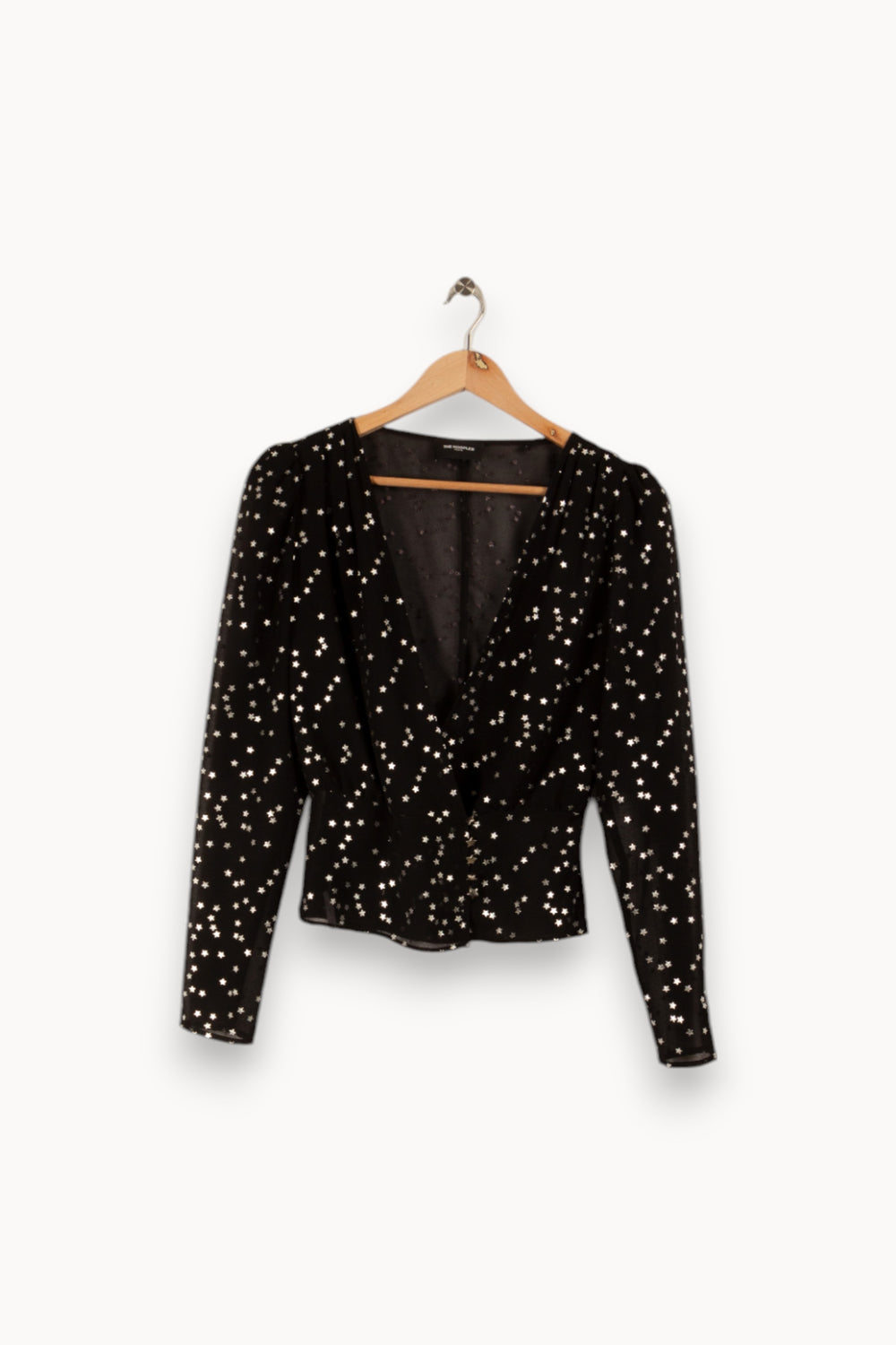 Blouse noire avec étoiles - Taille S/36 de la marque The Kooples | PARAD29119 - Vendu par Paradigme - Image 3