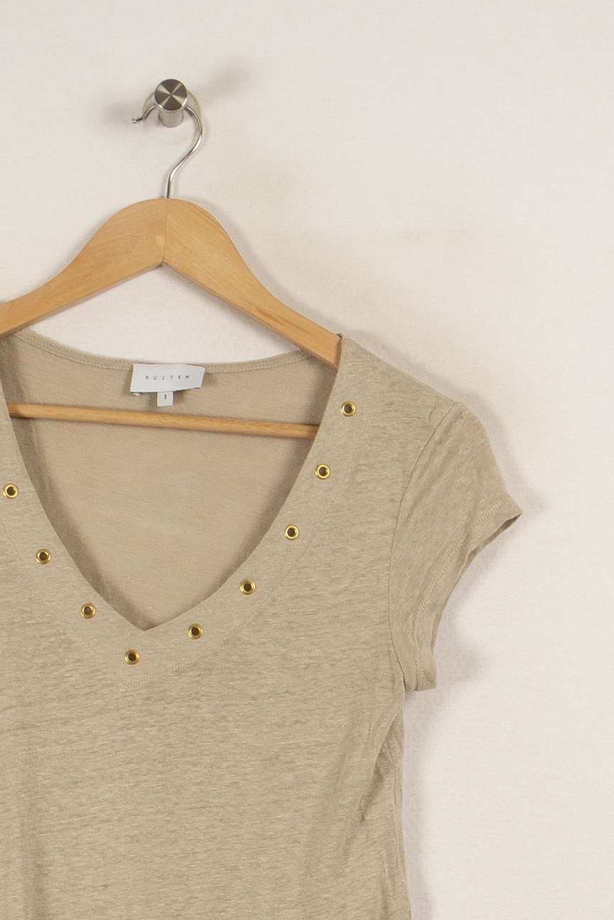 T-shirt beige - Taille S/36 de la marque Kujten | PARAD29122 - Vendu par Paradigme - Image 1