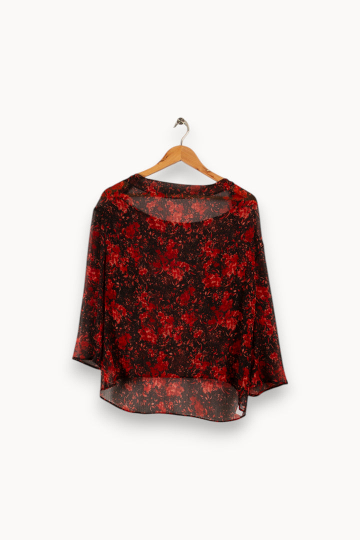 Blouse noire et rouge - Taille M/38 de la marque IKKS | PARAD29126 - Vendu par Paradigme - Image 3