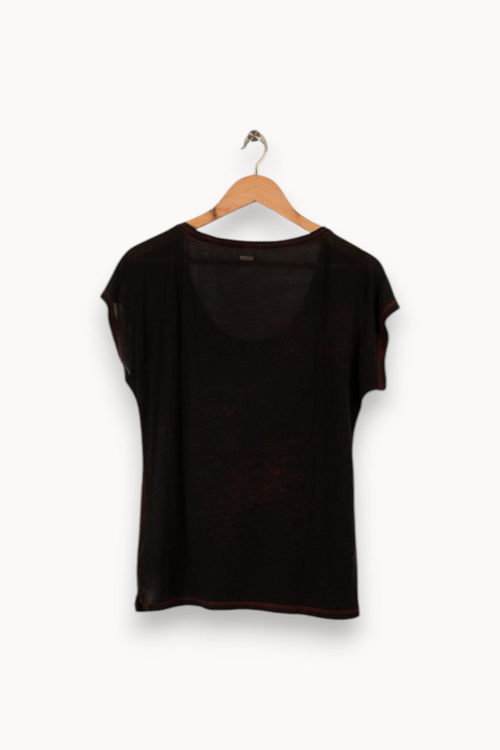 T-shirt noir à motifs - Taille L/40 de la marque IKKS | PARAD29127 - Vendu par Paradigme - Image 3