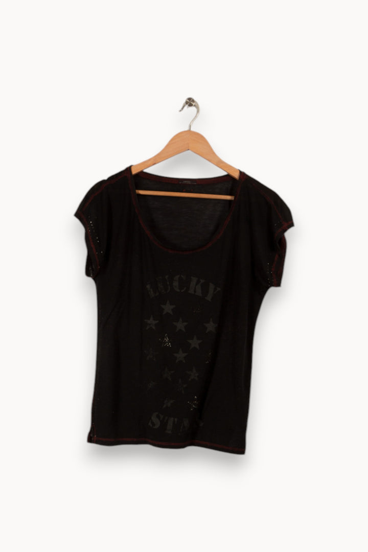 T-shirt noir à motifs - Taille L/40 de la marque IKKS | PARAD29127 - Vendu par Paradigme - Image 1
