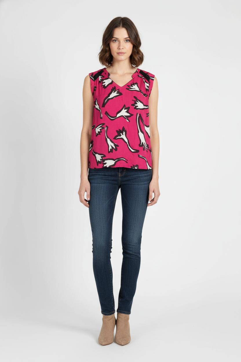 Blouse Rose et Blanc - Taille M/38 de la marque One Step | PARAD29135 - Vendu par Paradigme - Image 1