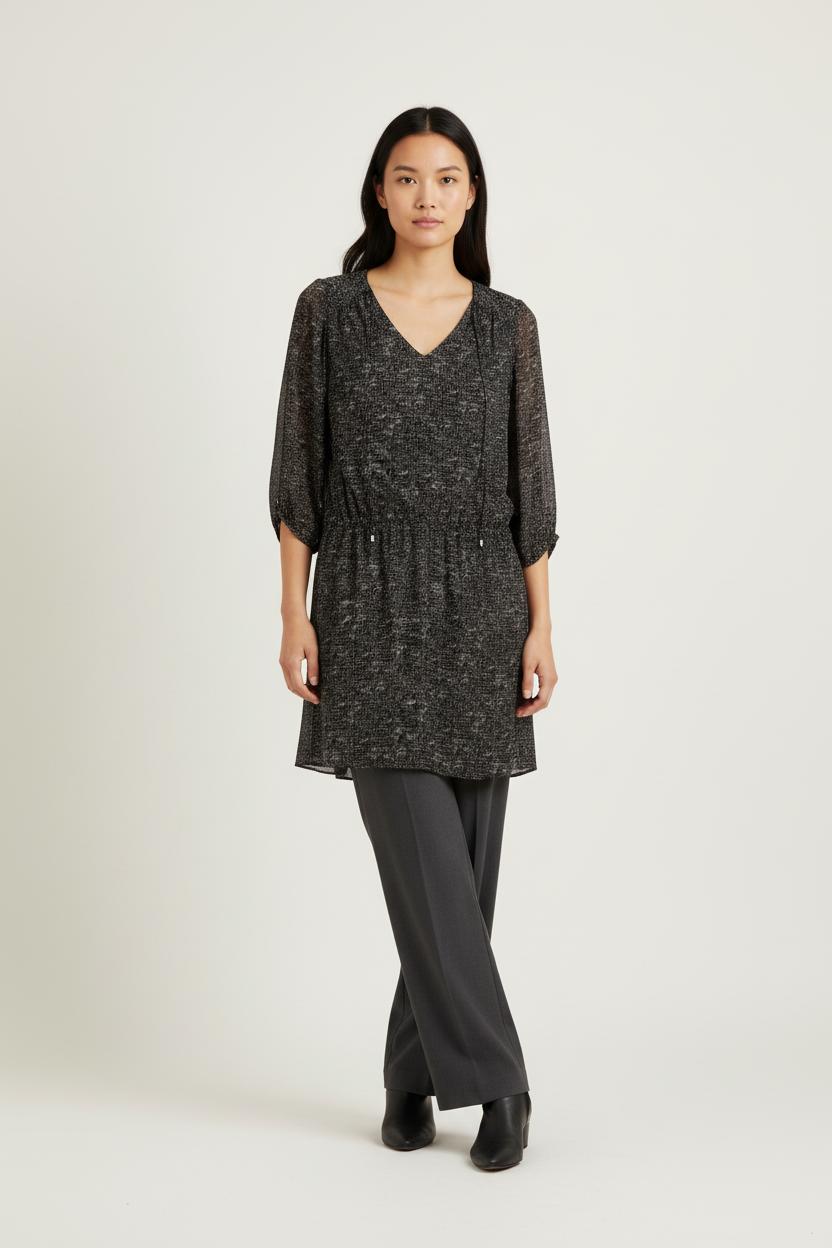 Robe noire à motifs - Taille M/38
