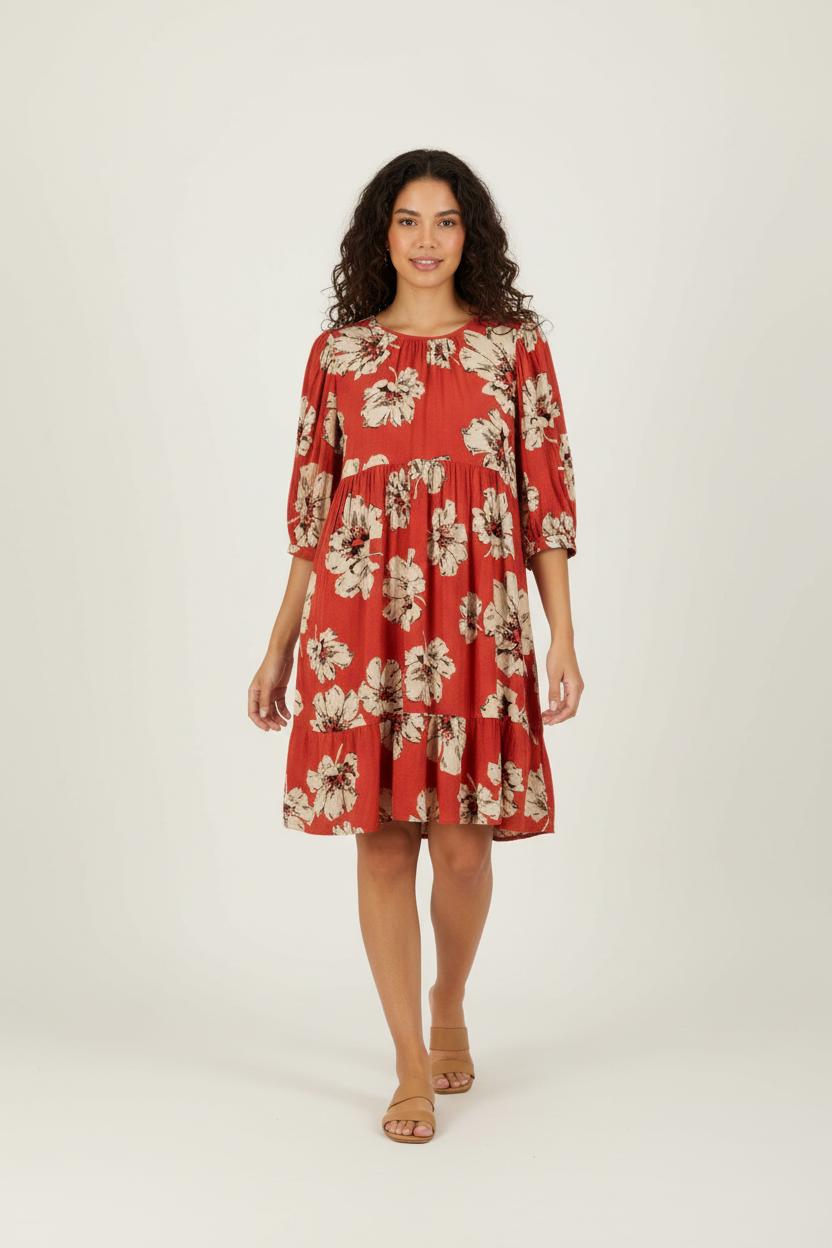 Robe rose à motifs - Taille XS/34