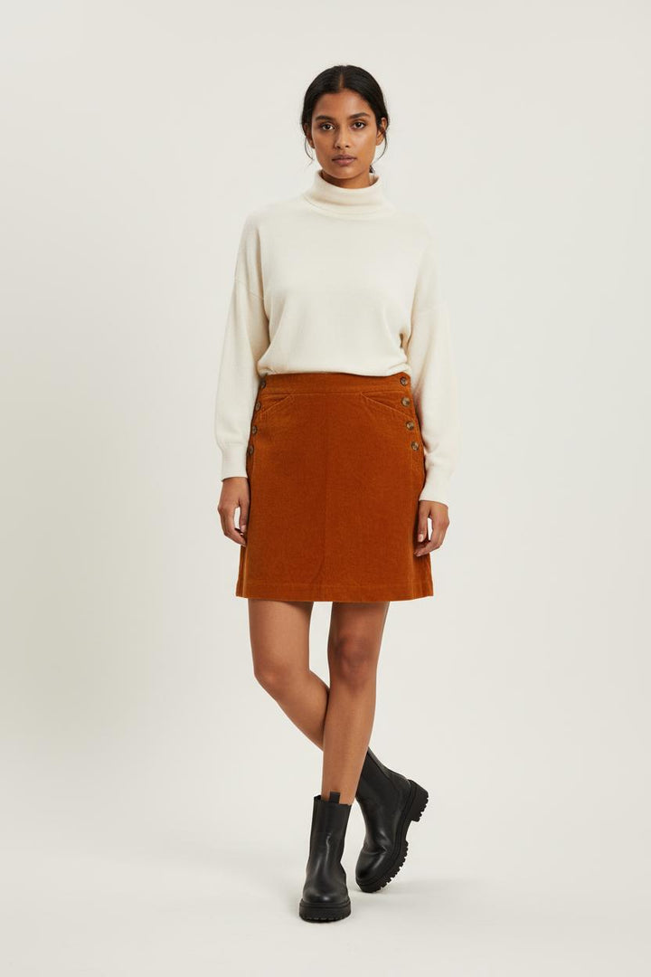 Jupe côtelée marron - Taille L/40