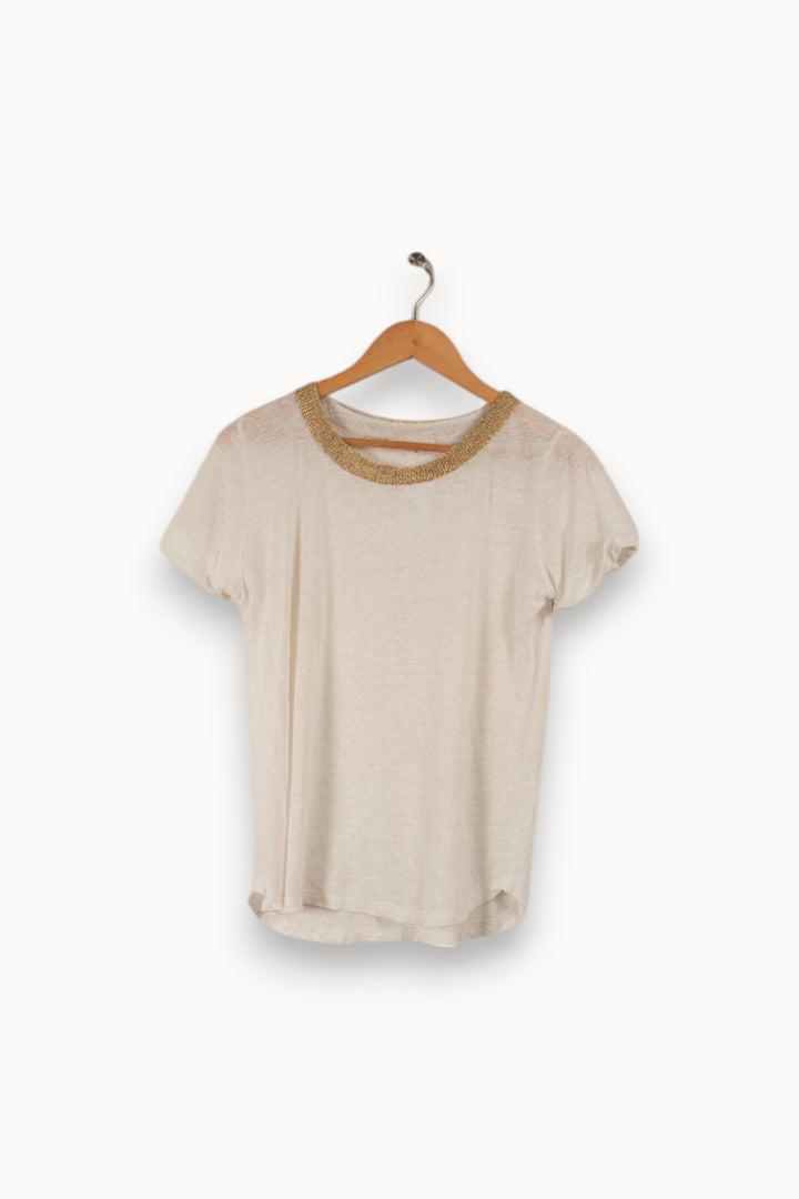 T-shirt blanc - Taille S/36 de la marque Maje | PARAD29189 - Vendu par Paradigme - Image 3