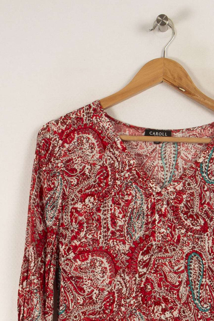 Robe rouge à motifs - Taille M/38 de la marque Caroll | PARAD29229 - Vendu par Paradigme - Image 1