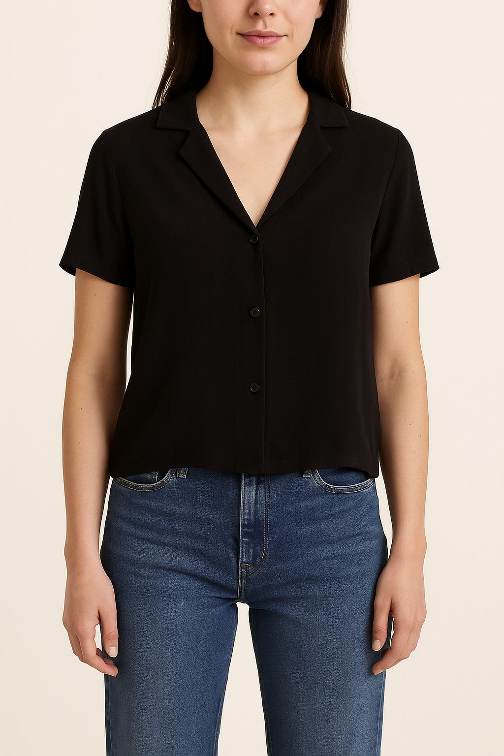 Chemise Noire - Taille S/36 de la marque Claudie Pierlot | PARAD29238 - Vendu par Paradigme - Image 1