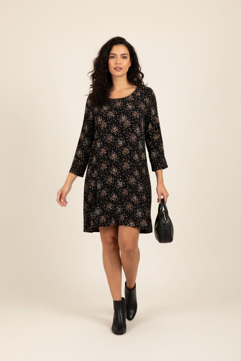 Robe noire à motifs - Taille S/36
