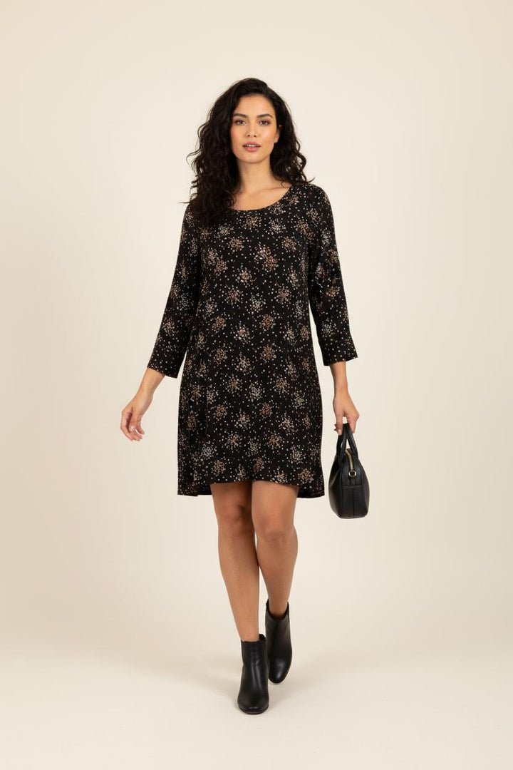Robe noire à motifs - Taille S/36