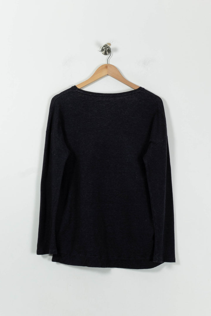 Pull Gris - Taille L/40 de la marque Majestic Filatures | PARAD29287 - Vendu par Paradigme - Image 4