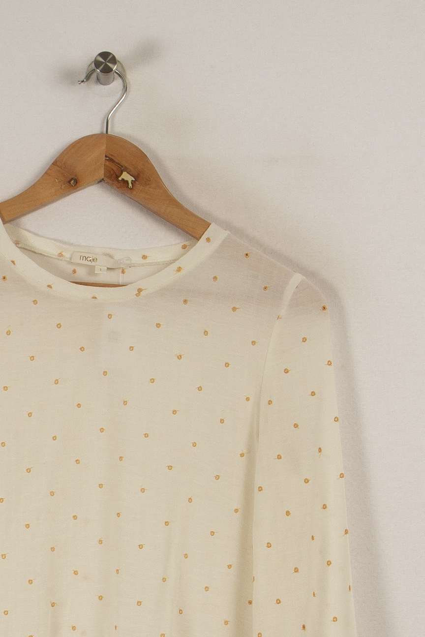 T-shirt blanc à motifs - Taille S/36 de la marque Maje | PARAD29345 - Vendu par Paradigme - Image 1