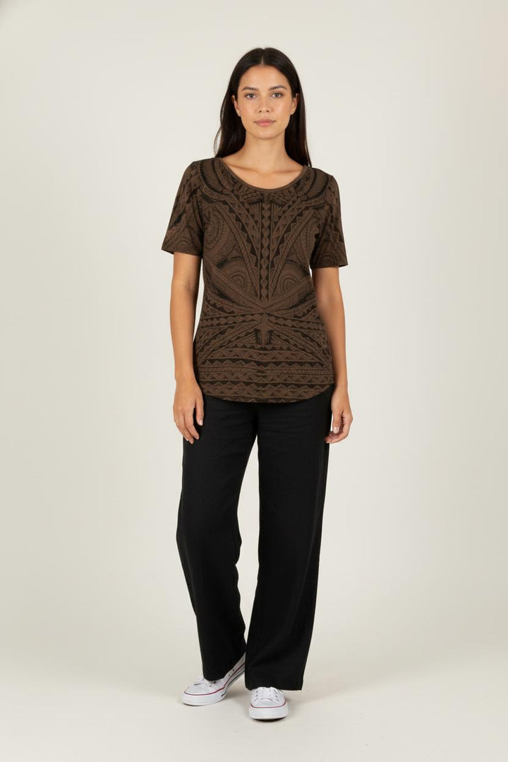 T-shirt gris/vert à motifs - Taille S/36