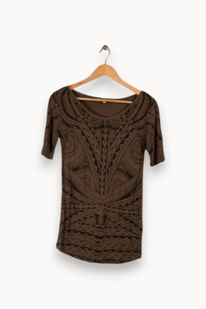 T-shirt gris/vert à motifs - Taille S/36 de la marque Sandro | PARAD29368 - Vendu par Paradigme - Image 3