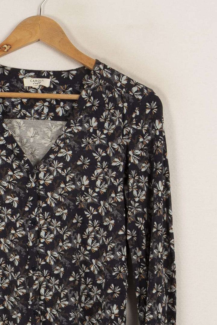 Chemise bleue à motifs - Taille XS/34 de la marque Caroll | PARAD29417 - Vendu par Paradigme - Image 1