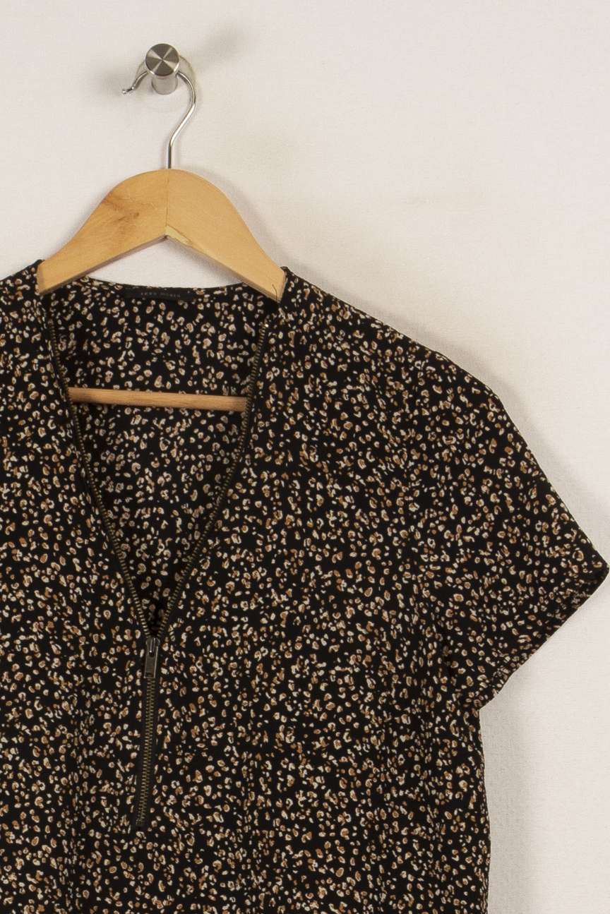 Blouse noire à motifs - Taille M/38 de la marque IKKS | PARAD29434 - Vendu par Paradigme - Image 2
