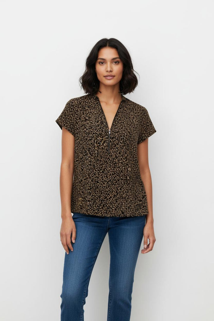 Blouse noire à motifs - Taille M/38
