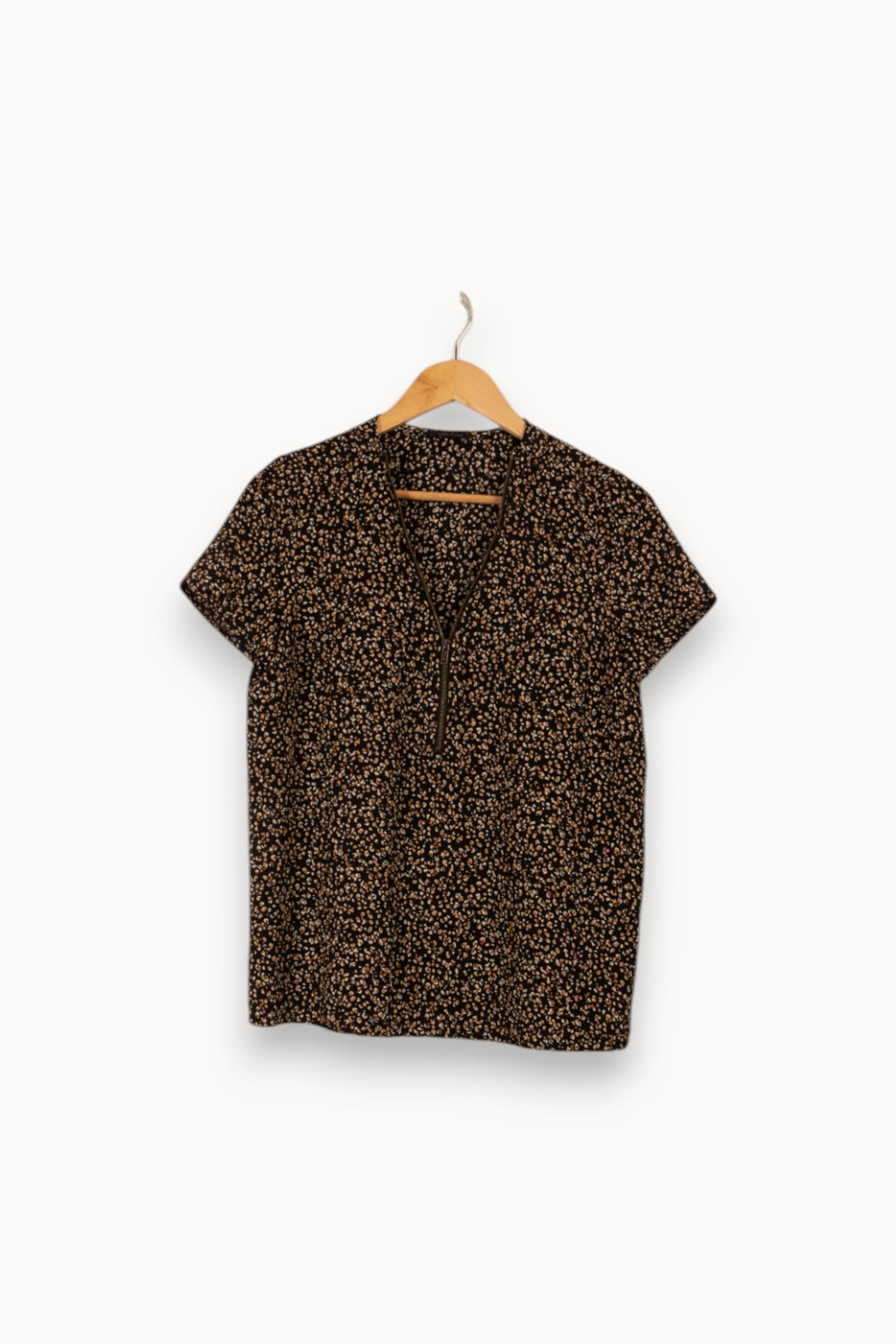 Blouse noire à motifs - Taille M/38 de la marque IKKS | PARAD29434 - Vendu par Paradigme - Image 1