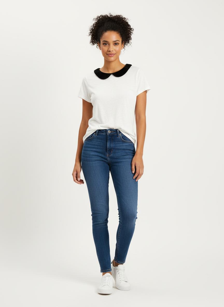 T-shirt Blanc et Noir - Taille S/36 de la marque Pablo | PARAD29435 - Vendu par Paradigme - Image 1