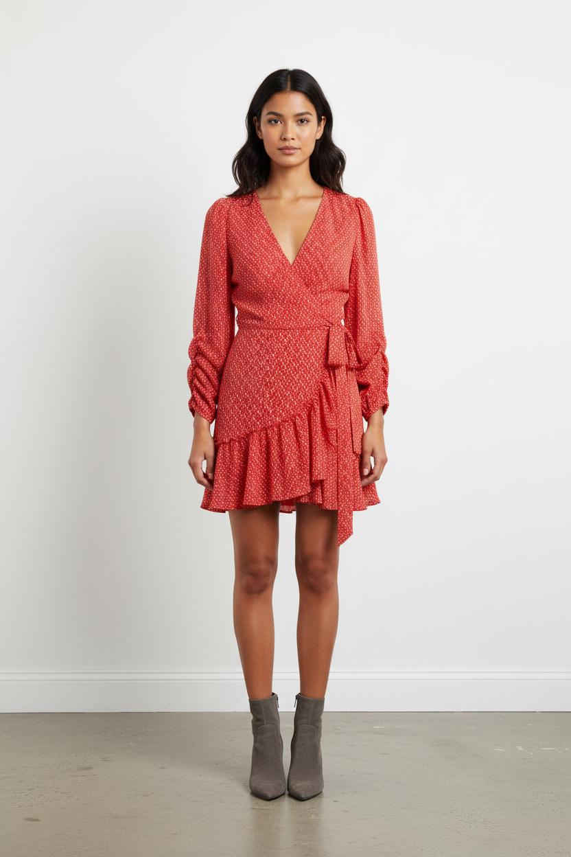 Robe rouge à motifs - Taille S/36