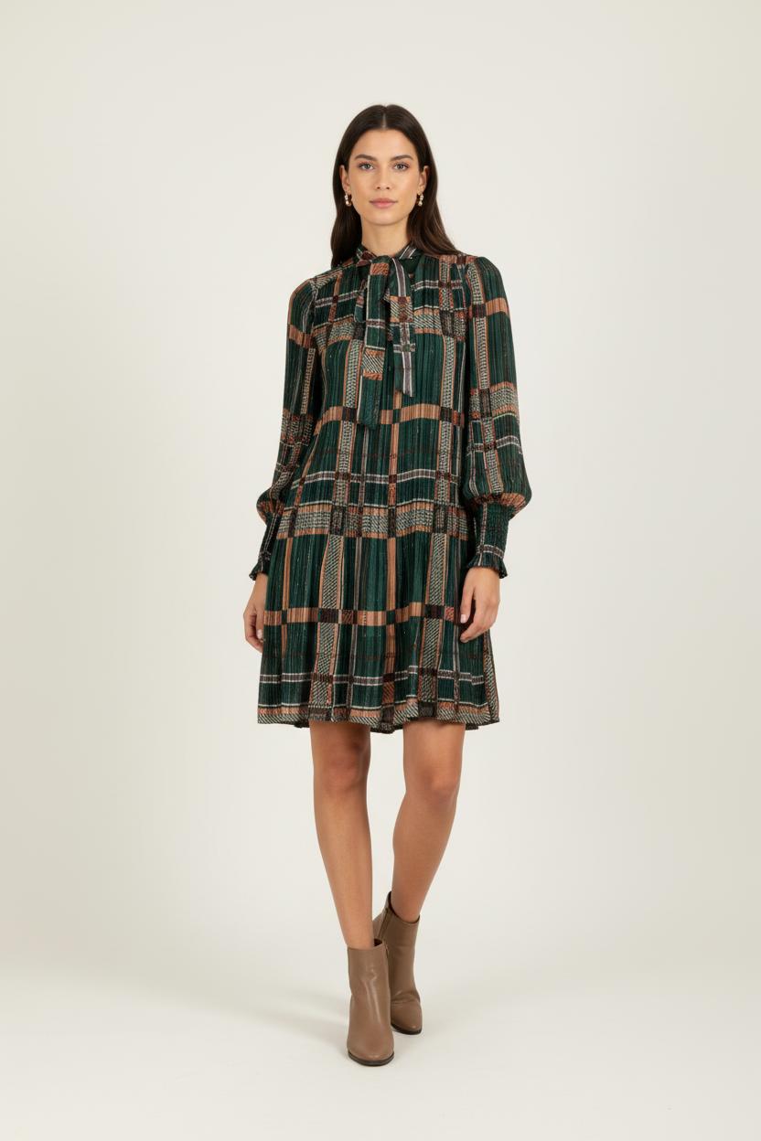 Robe verte à carreaux - Taille S/36
