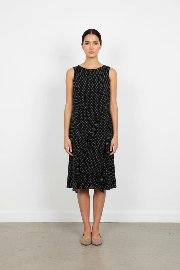 Robe longue noire à pois - Taille M/38