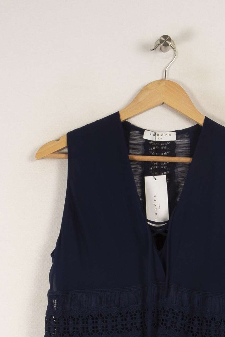 Robe bleue foncée - Taille S/36 de la marque Sandro | PARAD29496 - Vendu par Paradigme - Image 2
