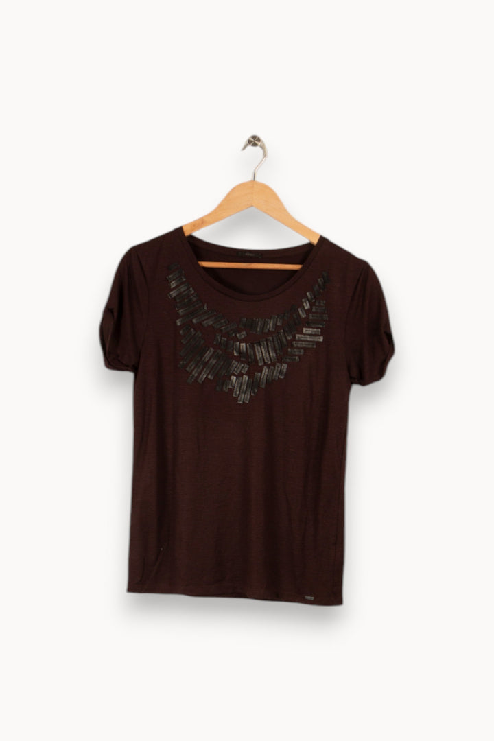 T-shirt Bordeaux - Taille S/36