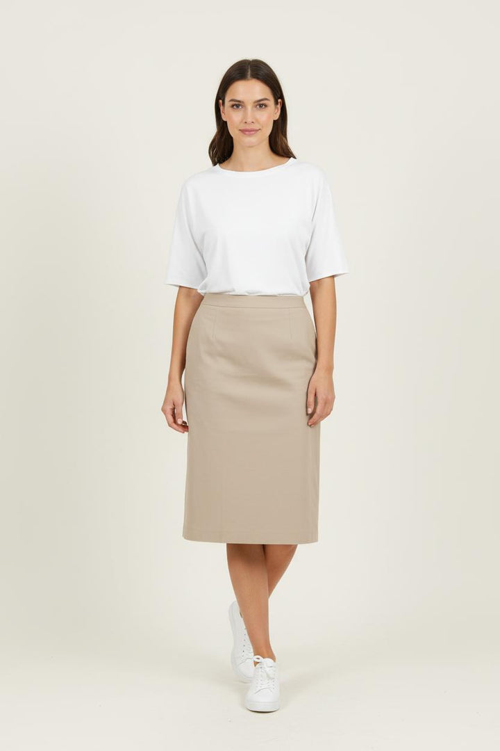 Jupe Midi Beige - Taille XL/42 de la marque Weekend Max Mara | PARAD29520 - Vendu par Paradigme - Image 1