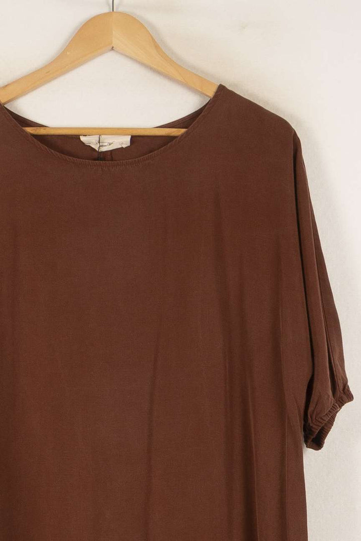 Robe Droite Marron - Taille S/36 de la marque American Vintage | PARAD29567 - Vendu par Paradigme - Image 3