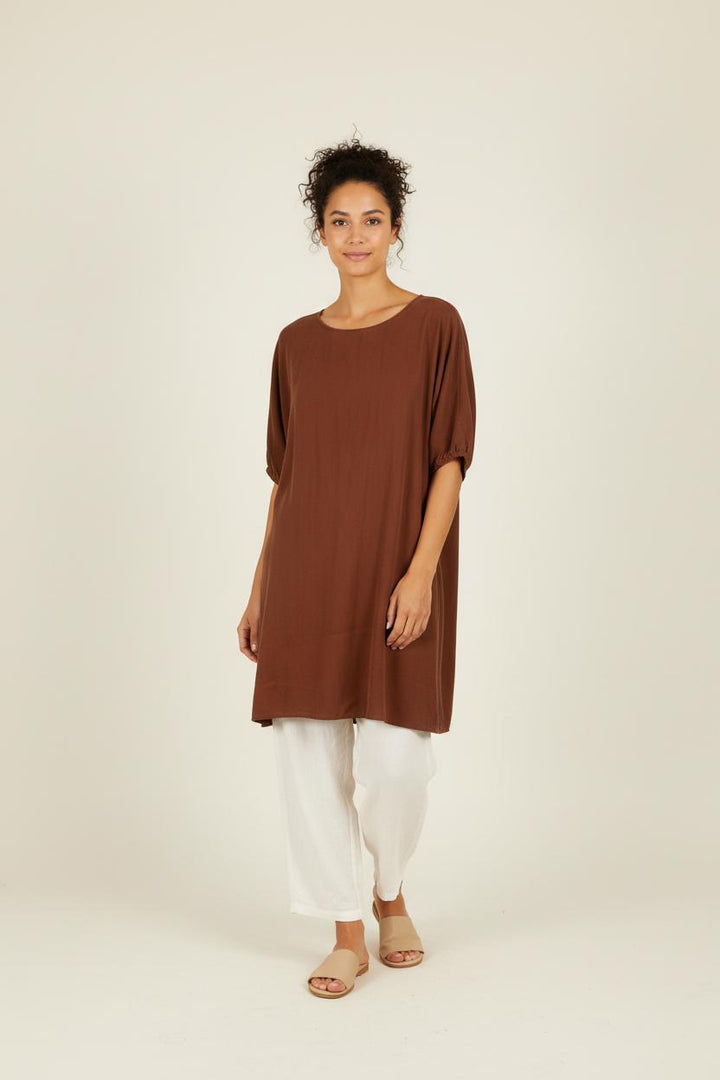 Robe Droite Marron - Taille S/36 de la marque American Vintage | PARAD29567 - Vendu par Paradigme - Image 1
