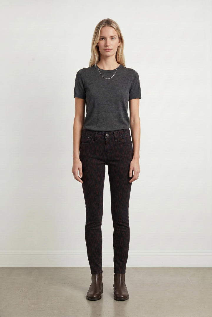 Jean Noir et Bordeaux - Taille XS/34 de la marque The Kooples | PARAD29568 - Vendu par Paradigme - Image 1