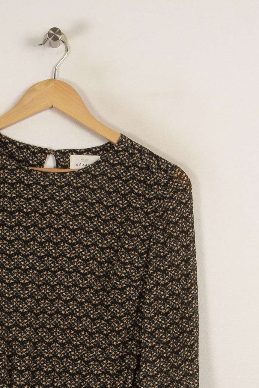 Robe noire à motifs - Taille S/36 de la marque Sézane | PARAD29645 - Vendu par Paradigme - Image 1
