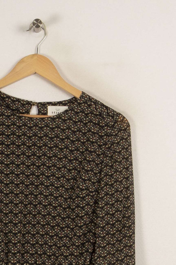 Robe noire à motifs - Taille S/36 de la marque Sézane | PARAD29645 - Vendu par Paradigme - Image 1