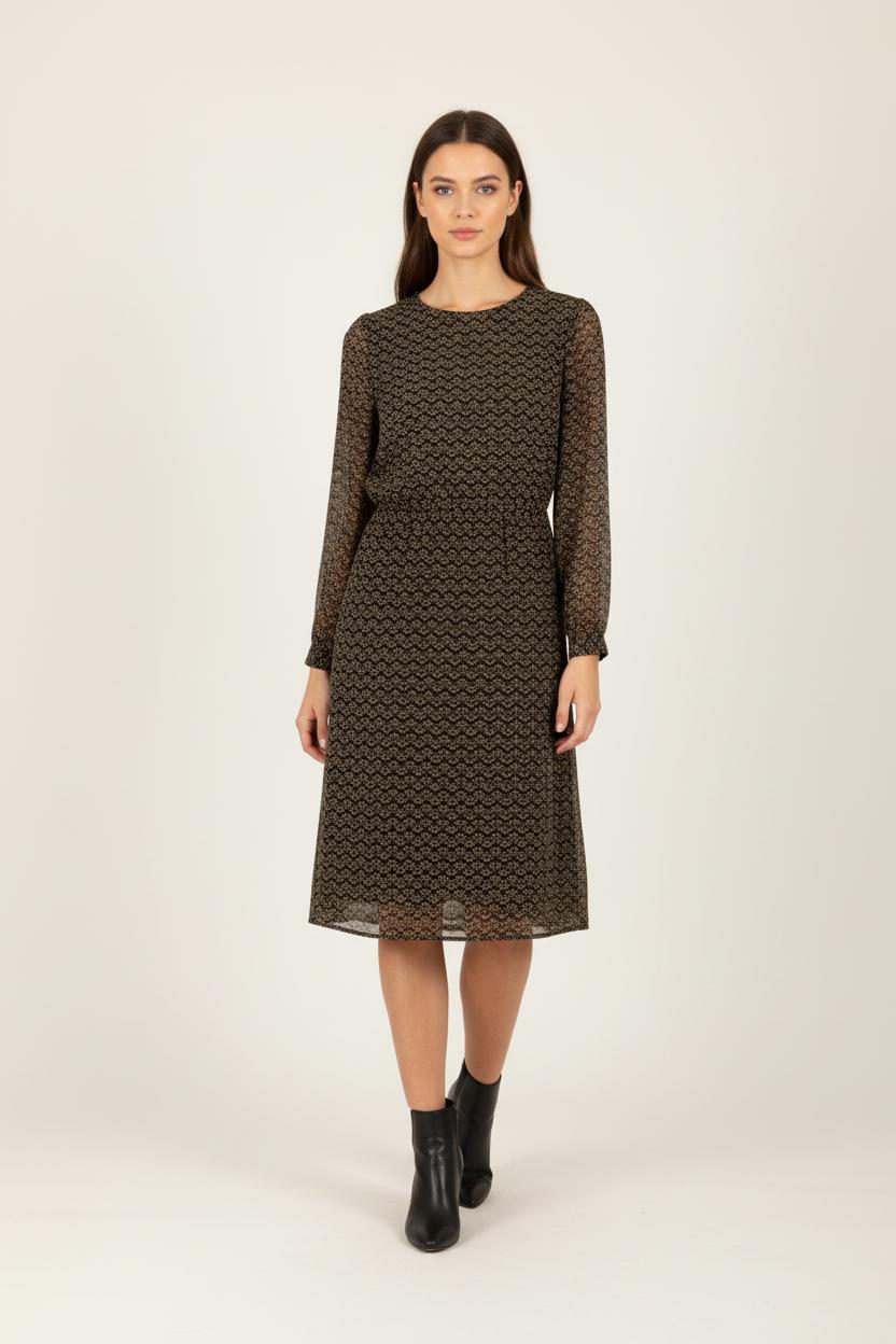 Robe noire à motifs - Taille S/36