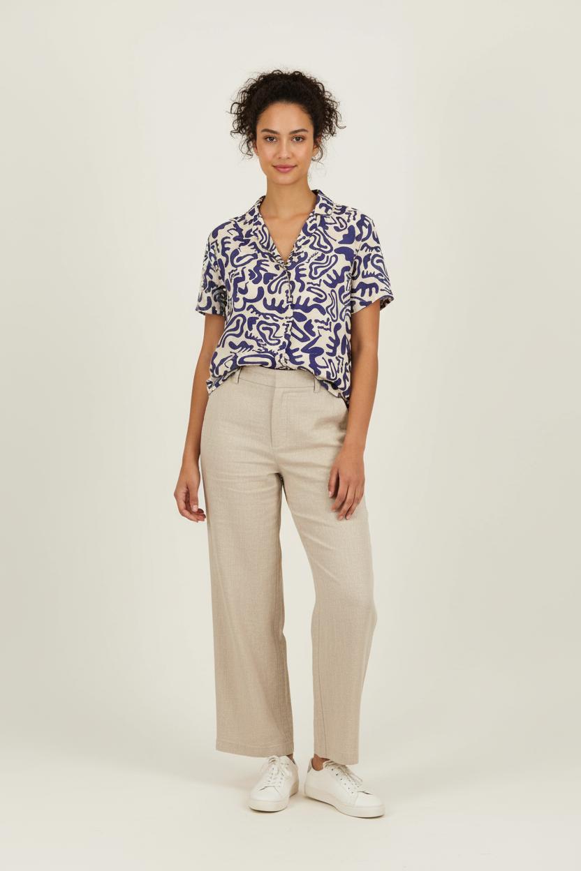 Chemise bleue à motifs - Taille XS/34