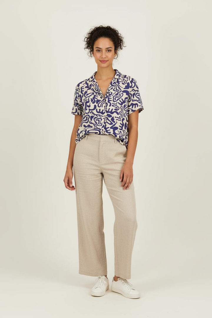 Chemise bleue à motifs - Taille XS/34