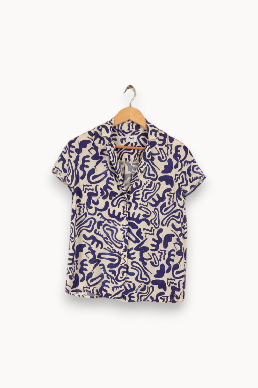 Chemise bleue à motifs - Taille XS/34 de la marque Soi Paris | PARAD29687 - Vendu par Paradigme - Image 3