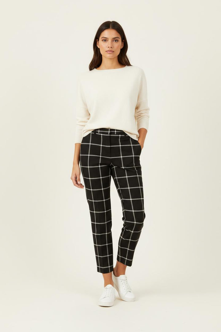 Pantalon À Carreaux Noir et Blanc - Taille L/40 de la marque Caroll | PARAD29934 - Vendu par Paradigme - Image 1