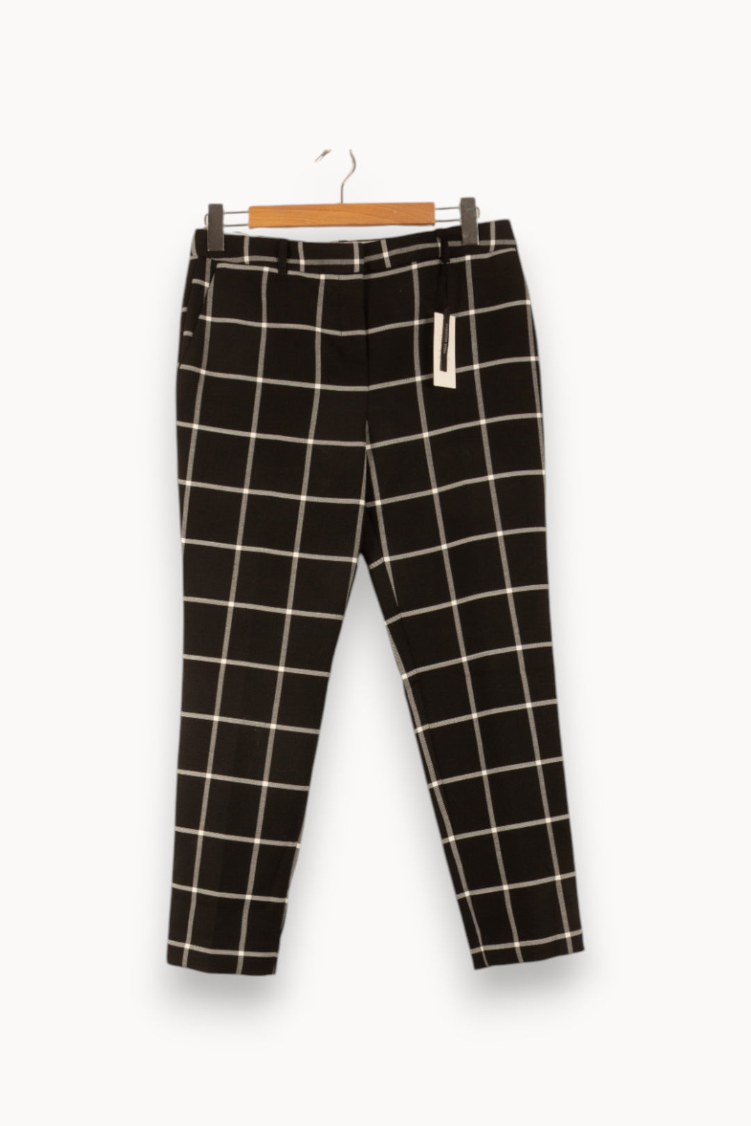 Pantalon À Carreaux Noir et Blanc - Taille L/40 de la marque Caroll | PARAD29934 - Vendu par Paradigme - Image 2