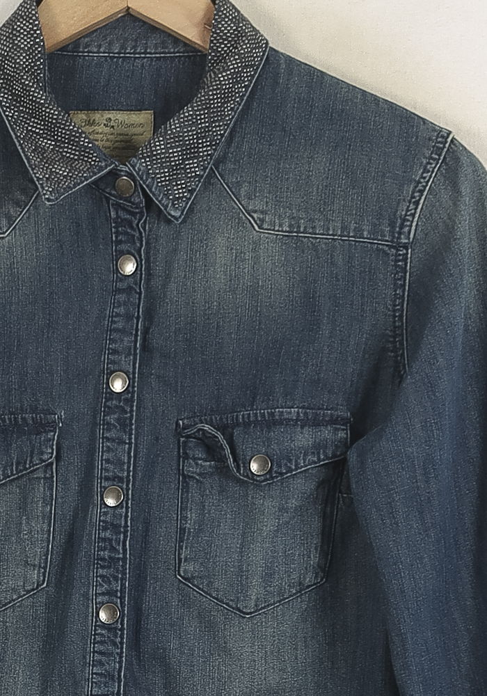 Chemise en Jean Bleue - Taille M/38 de la marque IKKS | PARAD31020 - Vendu par Paradigme - Image 3